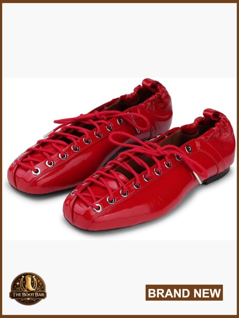 Leather Lace-Up Ballet Flats Slip On Round Toe Mary Jane Office